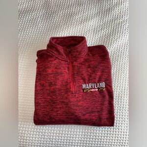 Maryland Red Quarter-Zip Sweater